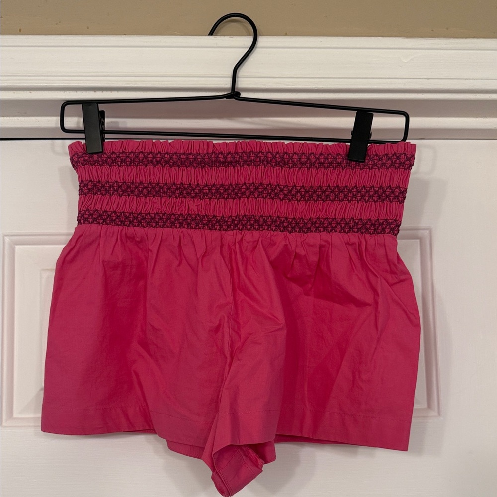 Anthropologie | Celadine High Waist Pink Smocked Shorts, size S NWT